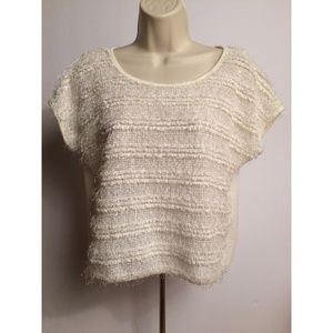 Wallpapher Eyelash Fringe Sparkle Sequin Top S